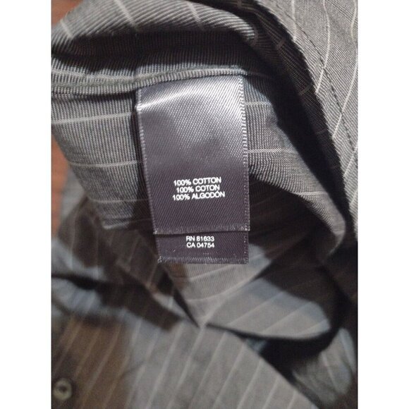 New Kenneth Cole Select Button Up Shirt Men's XL Long Sleeve Gray Cotton Casual - Picture 9 of 11